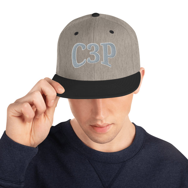 C3P Logo Snapback Hat Grey - C3P Golf